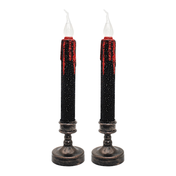 Romantisk LED-kristalljus med pulveriserad tårform, lång LED-ljusstake, Halloween-festivaldekoration, kall flamma, elektroniskt ljus