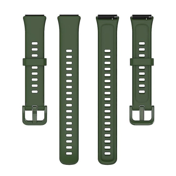 Silikonihihnan kanssa yhteensopiva Huawei Band 7 -yhteensopiva rannekorun ranneke Rannekellon urheiluranneke (Army Green)