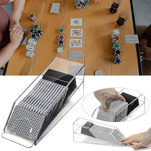 Deluxe 4 Deck Spillekort Dealingsko Etui Casino Poker Dealer Spil Tilbehør