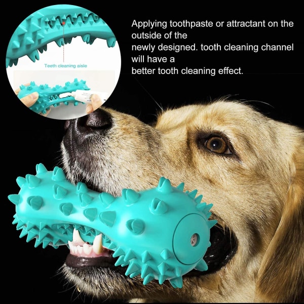 Hunde Squeaky Tandbørste Tyggelegetøj til Aggressive Chewers, Hunde Tænder Rengøring Squeaky Stick til Hunde (Blå)