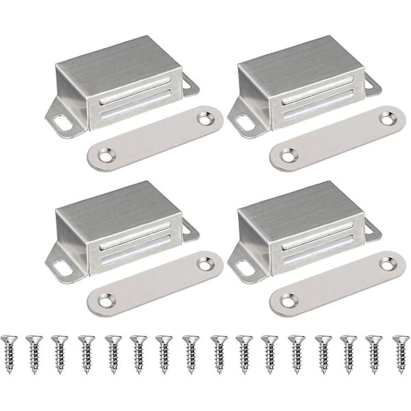 Magnetisk Dörrstängare Magnetiskt Lås Dörrmagnet Möbelmagnet Rostfritt Stål Dörrstängare För Låda Skåp Skjutdörr Balkongdörr (4 Stycken)
