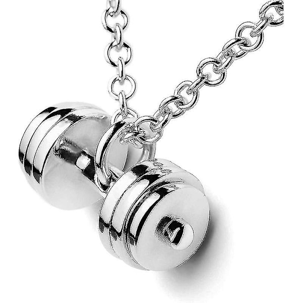 Dumbbell Fitness Men Necklaces Pendants Chain For Boyfriend Male Stainless Steel