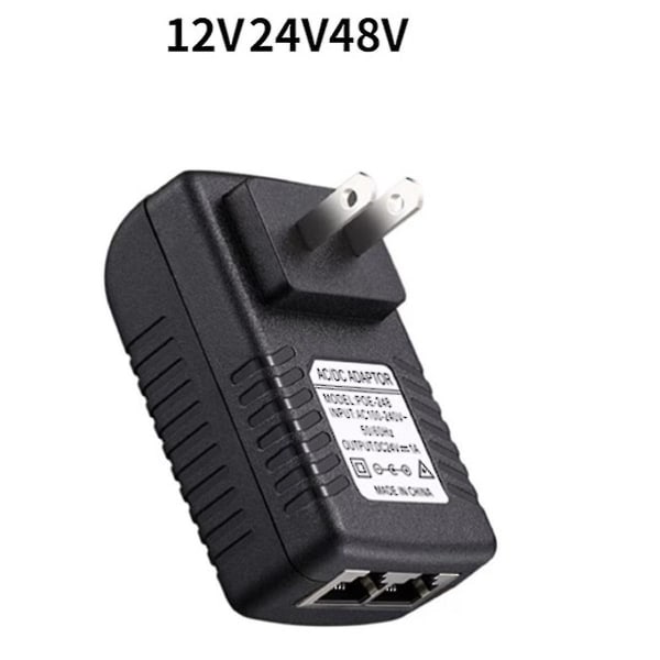 PoE-injektor strømforsyning for Ipc-kamera Dc24V 1A EU-plugg
