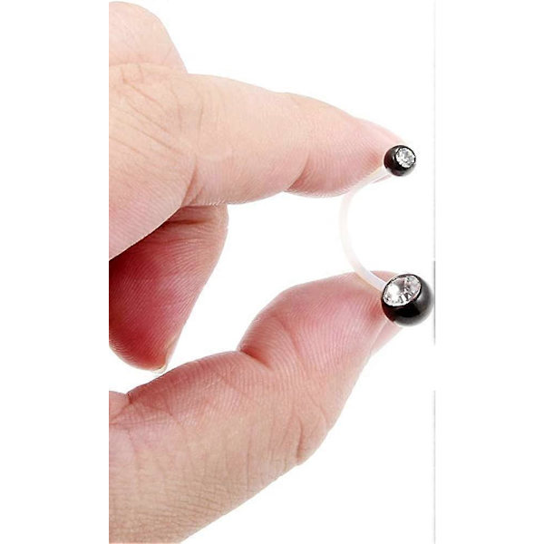 6 st Mixade Stilar Graviditetssport Mamma Flexibla Bioplast Navelknapp Ringhållare 14G 1 1/2 tum (38 mm)