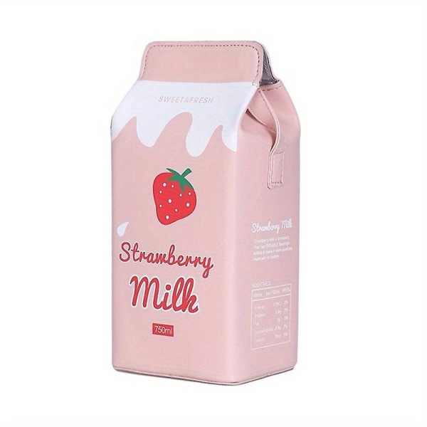 Printed frukt liten axelväska för flickor, söt tecknad jordgubbsbananmjölk axelväska (jordgubb)