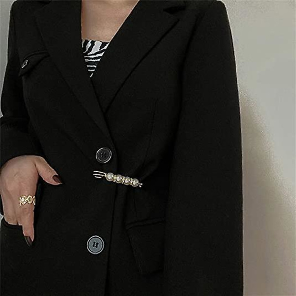 2 stycken säkerhetsnålar med falska pärlor, broschnålar för kvinnor, för krage, tröja, skjorta, sjal, lapel-nål