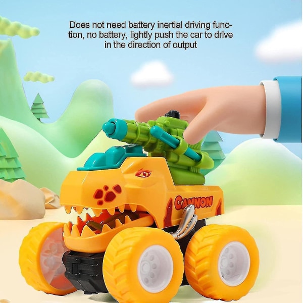 Børnelegetøjsbil Engrosmarked tegneseriedinosaurudkastning inerti terrængående køretøj Børneinertial billegetøj（grønt）