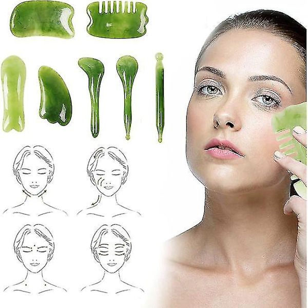 7 st Gua Sha skrapverktyg massage set, Gua Sha ansiktsverktyg - SNNGV