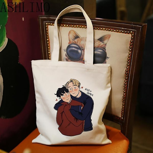 Handväska Heartstopper Hi Leaves Dam Shopper Väskor Canvas Väska Resväska College Retro Axelväska Stor Kapacitet Student Handväska
