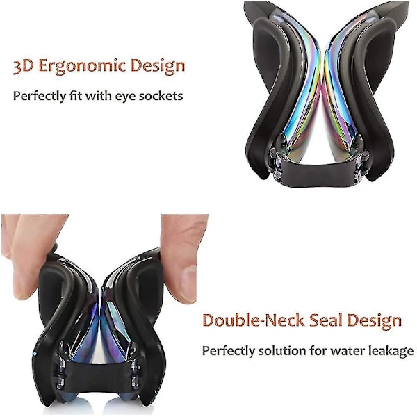 2-pack simglasögon utan läckage för vuxna män, kvinnor och ungdomar