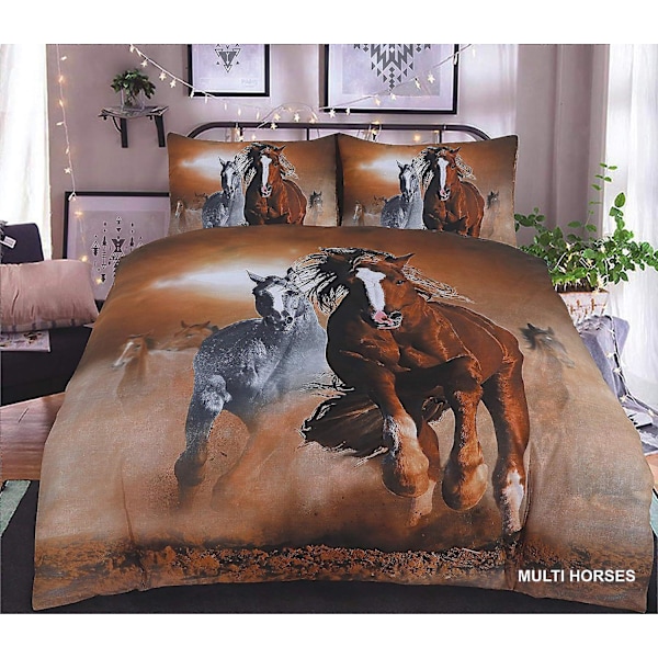 3D Digitaltryck Cartoon Häst Pegasus Örngott Täcke Sängkläder Tredelad Set FM22 180*200cm -ZHENV（180*200cm）