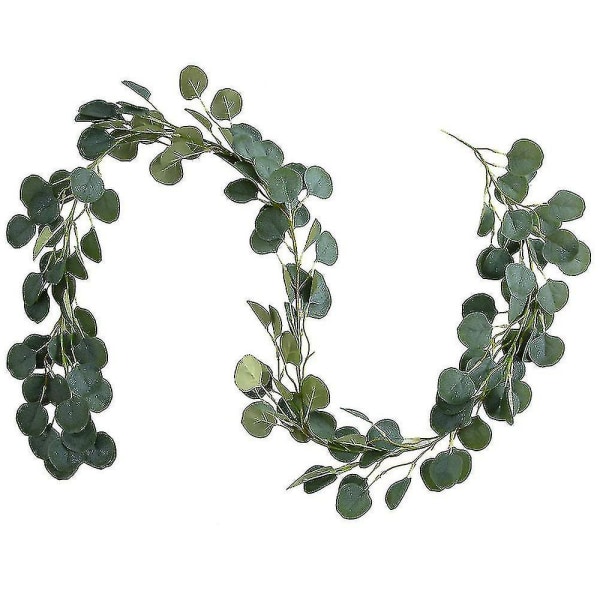 Faux Eucalyptus Garland 6,5 fot, 146 stk Blader Julegrønt krans til bryllupsbakgrunn Midtpunktdekor