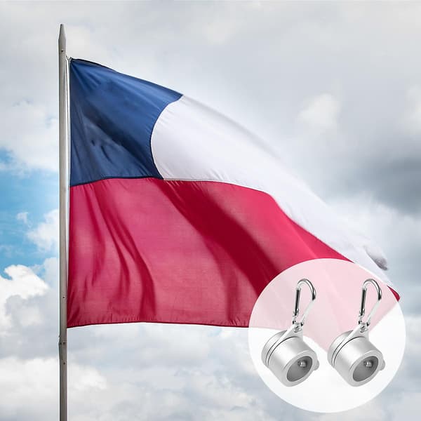 2 stk/sett Rustfritt stål Karabinkrok Gratis flaggstangring Flaggholder Flagghullklips