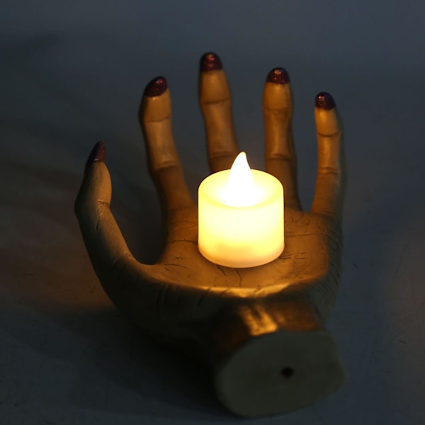Resin Ghost Hand Ljusstake för Halloween Tema Fest Prydnad Inomhus Skrivbordsdekoration Juvelförvaring