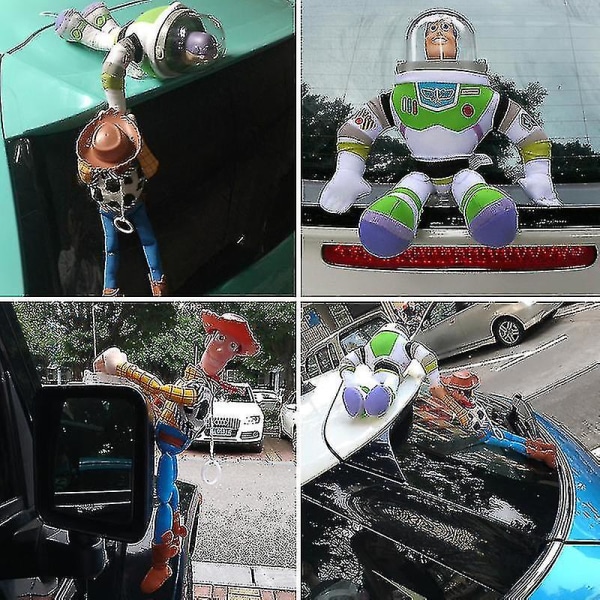 Biltagsdekoration Dukke Bilhale Sjov dukke Bil Udvendig dekoration Gave til far (buzz Rescue Woody (ingen hætte))
