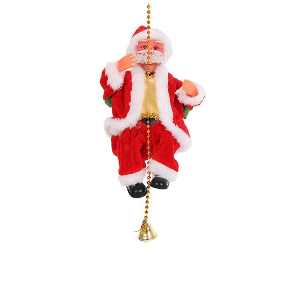 Elektrisk julemandsmand musiklegetøj klatrerebstige til juledekoration（sort）