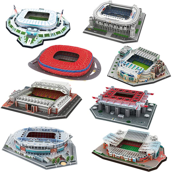 Klassisk puslespil DIY 3d puslespil Verdensfodboldstadion Samlet bygningsmodel