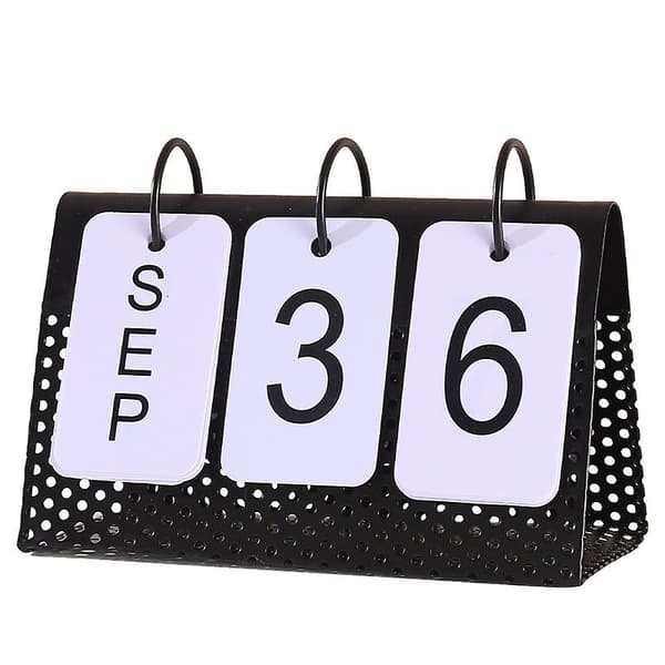 Bordkalender Ornament Metal sort