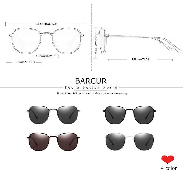Nya solglasögon i aluminium med hexagon-design för vuxna - polariserade solglasögon för vuxna - skyddsglasögon - Oculos de sol masculino (bruna)