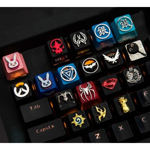 Agents of Shield Tematiserade Tangentbordsknappar för Cherry MX-brytare - Passar de flesta mekaniska speltangentbord - Med Tangentbordsavdragare