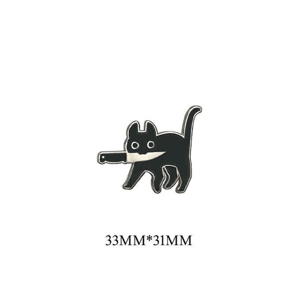Black Cat Shape Populär Emalj Pin