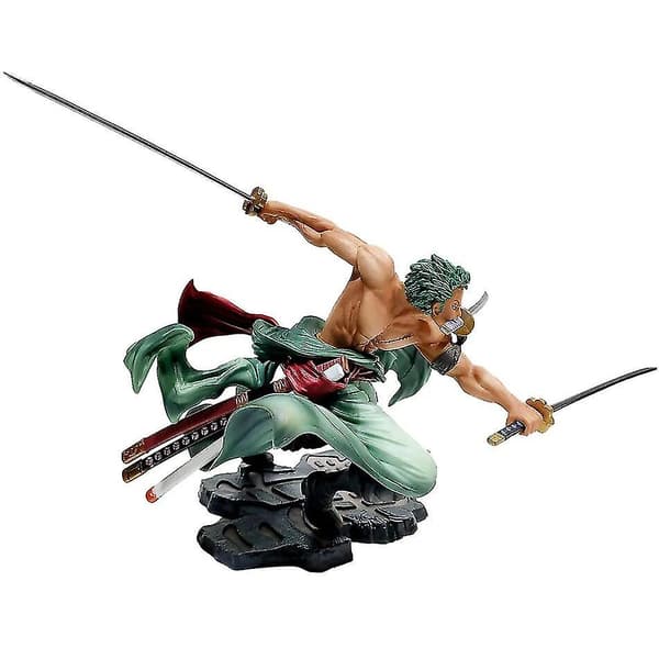 10cm Roronoa Zoro Tre Sværde Kamp PVC Actionfigur Samleobjekt Model Legetøj Gave