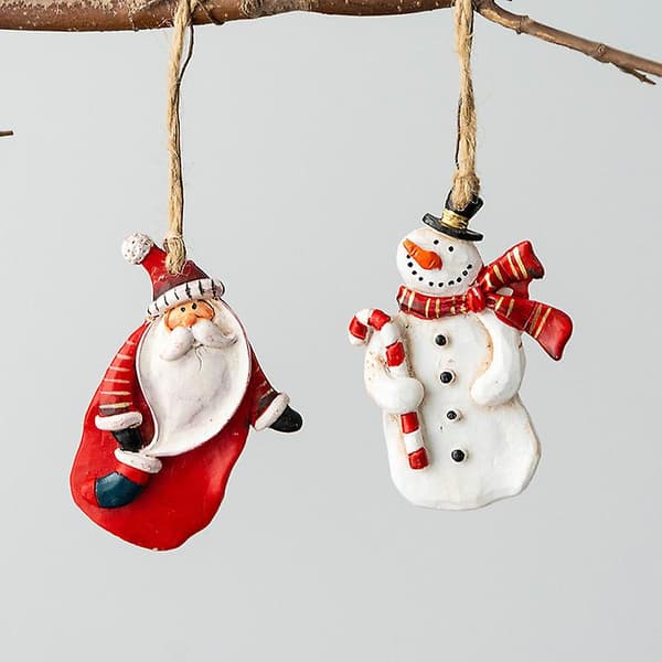 Set med 4 st Resin Julgranspynt