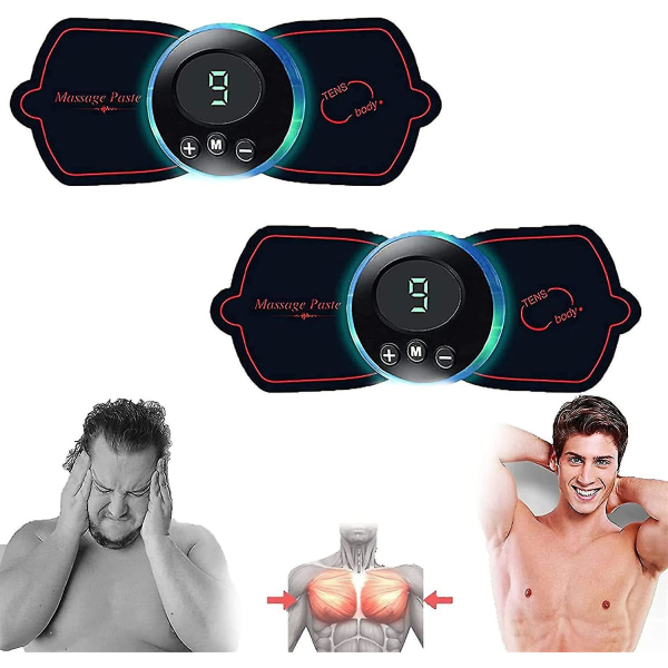 2st Ems Gynekomasti-reducerande massage, bärbar elektrisk Ems-nackmassager, cervikal massage för smärtlindring