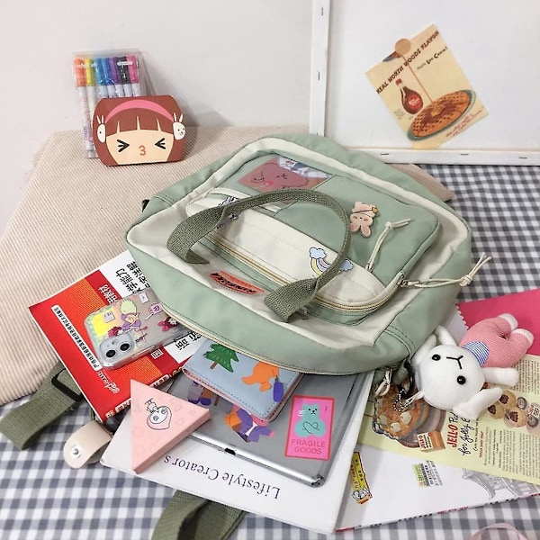 Kawaii Ryggsäck Söt Messenger Väska Crossbody Canvas Tote Väska För Kvinnor Kawaii Ita Väska Med Kawaii Tillbehör
