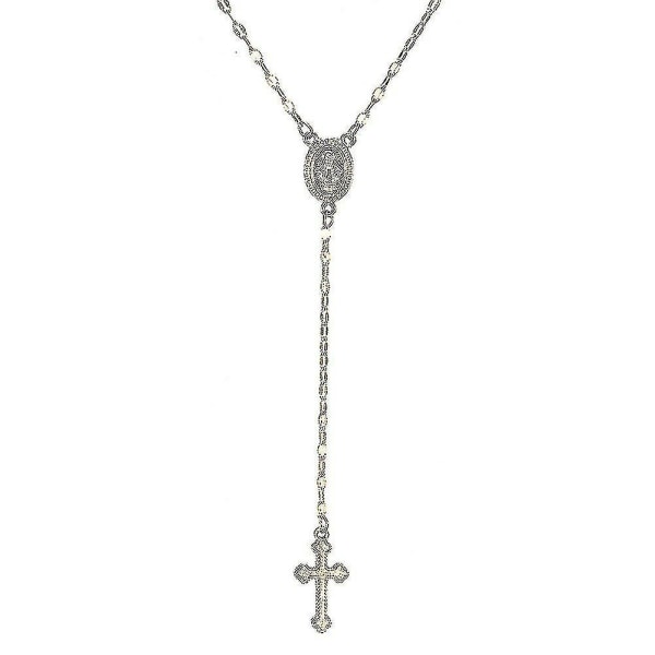 Gudinna med långa tofsar kors modekedja halsband hänge för kvinnor
