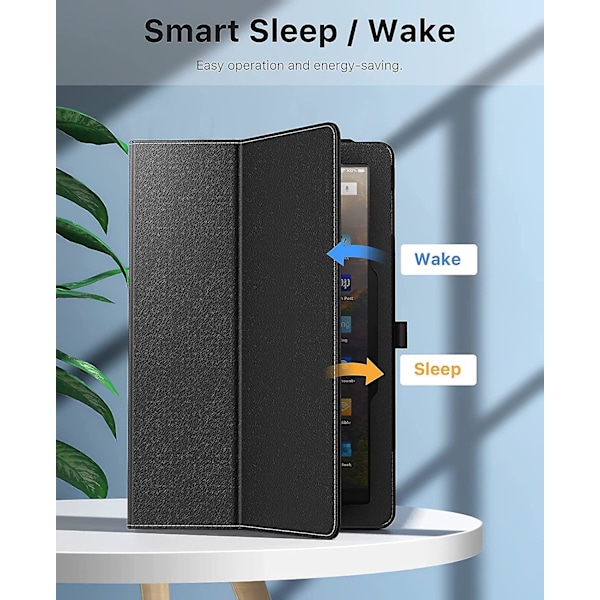 Fodral Passar Alla Nya Kindle Fire Hd 10 & 10 Plus-surfplattor (11:e generationen, 2021 års utgåva) 10,1 tum - Smalt Vikbart Stativskydd Med Automatisk Väckning/Sovläge, Bla
