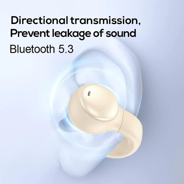 Benledningshörlurar Trådlösa hörlurar Sport EarClip hörlurar IPX5 Vattentäta öppna öronhörlurar bluetooth 5.3, (hudfärg)