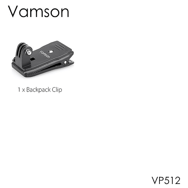 Vamson tilbehør til Gopro 10 9 8 rygsæk clips klemme mount til Go Pro Hero 7 6 5 4 til Yi 4k til Sjcam til Eken actionkamera (VP512)