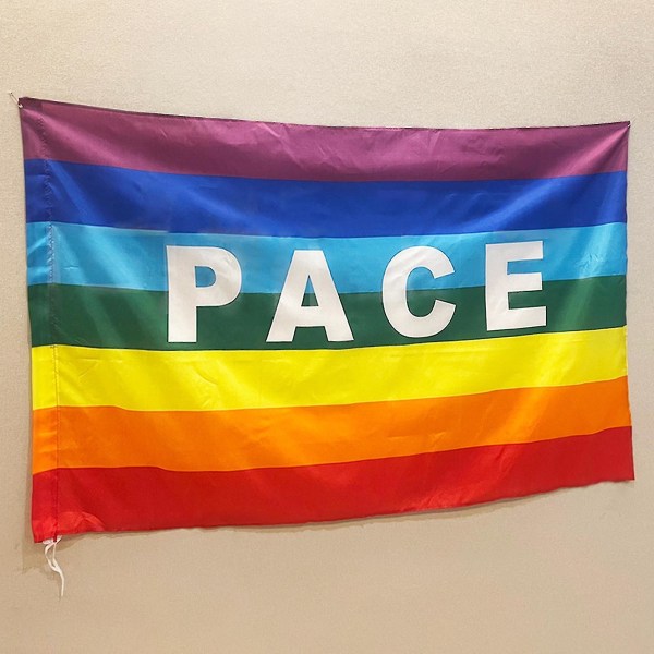 Sateenkaarilippu Pacepeace-lippu polyesterimaailman rauhan värikäs lippukoriste sisätilojen ulkopuutarhapihan koristeluun