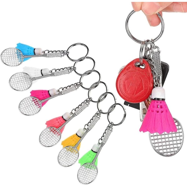 Lett å bære Slitesterk bærbar lett plast, mini badminton nøkkelring, for vennefamilier, flerfarget