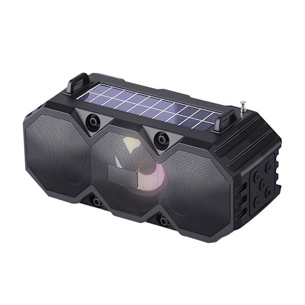 Portabla solcellsdrivna Bluetooth-högtalare, trådlös utomhushögtalare med subwoofer, djup bas, stor kraftfull stereohögtalare med powerbank
