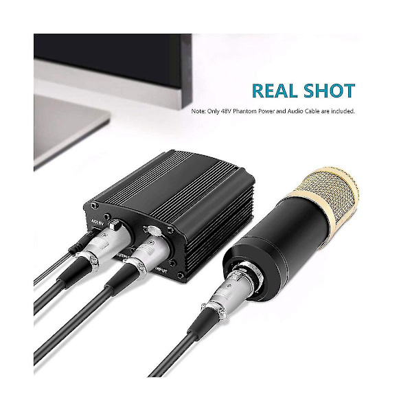 48v Phantom Power Bm 800 Mikrofonforsyning Med Adapter Xlr Lydkabel For Alle Musikk Opptak