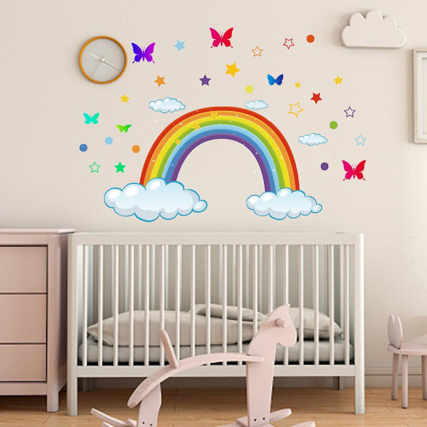 1 kpl Sateenkaari pilviperhonen seinätarra Pilvitähti seinätarrat Baby päiväkotitytöt Makuuhuoneen Olohuoneen seinäkoristeet