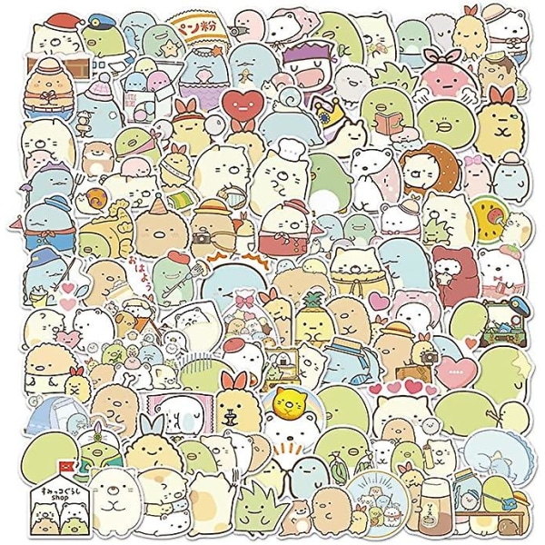 100 stk Kawaii Sumikkogurashi søte klistremerker for vannflasker bærbar datamaskin, vinyl Vanntett trendy japansk tegneserie Manga-klistremerke for barn tenåringsjenter