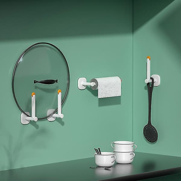 Självhäftande väggkrokar Multifunktion Rotatable (orange) 4 st
