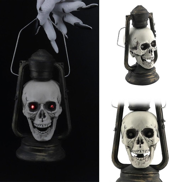 Led Skull Lantern hehkuvat silmät kammottava riippuvalaisin Halloween-koristevalo