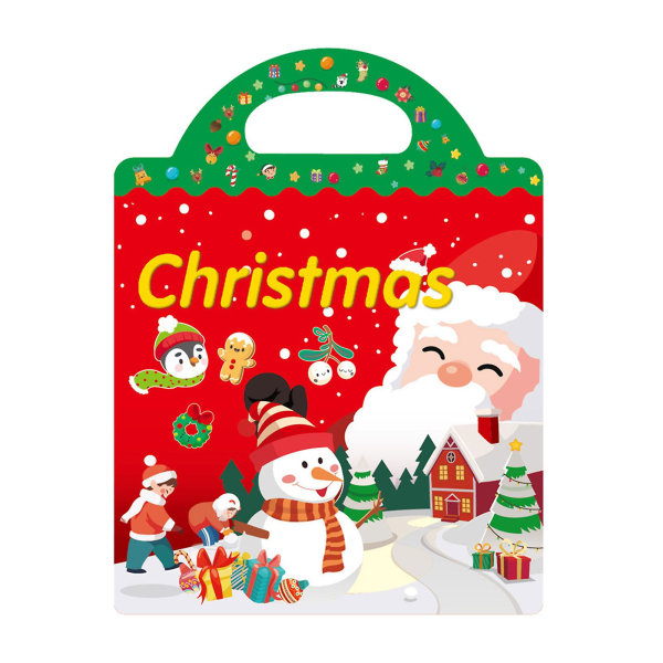 Återanvändbara julklistermärkeböcker för barn 2 till 4 år, roliga klistermärkenböcker