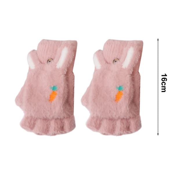 Fingerlösa handskar Termiska handskar Vantar med knappflik, (rosa)
