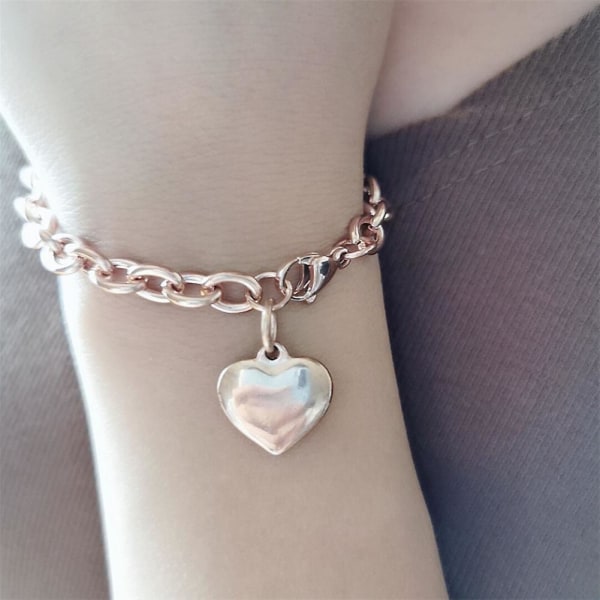 WABJTAM Kollektion Sterling Sølv Hjerte Tag Armbånd, 7.5\"-3pack