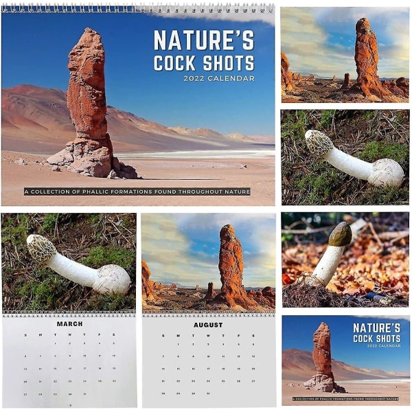 Nature's Cock Shots 2022 -kalenteri, hauska joululahja luonnonmaisemakalenteri