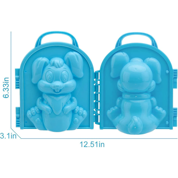 2 st Snöformar för Vinter, 3D Ekorre & Kanin, Perfekt för Snölekar & Snöbollsslag