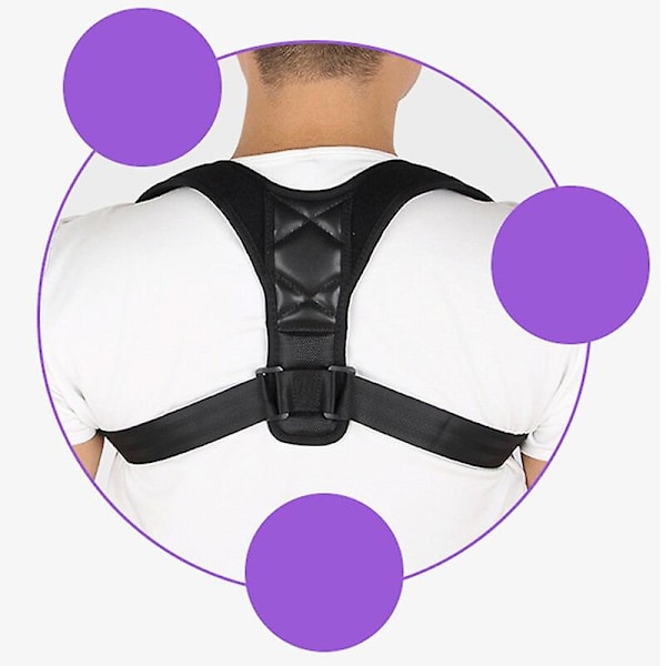 Bone Posture Corrector Kyphosis Medicinsk Justerbar Lås Kvinnlig Manlig Universal Övre Ryggstöd Axelstöd Rem-svart（XL，Svart）