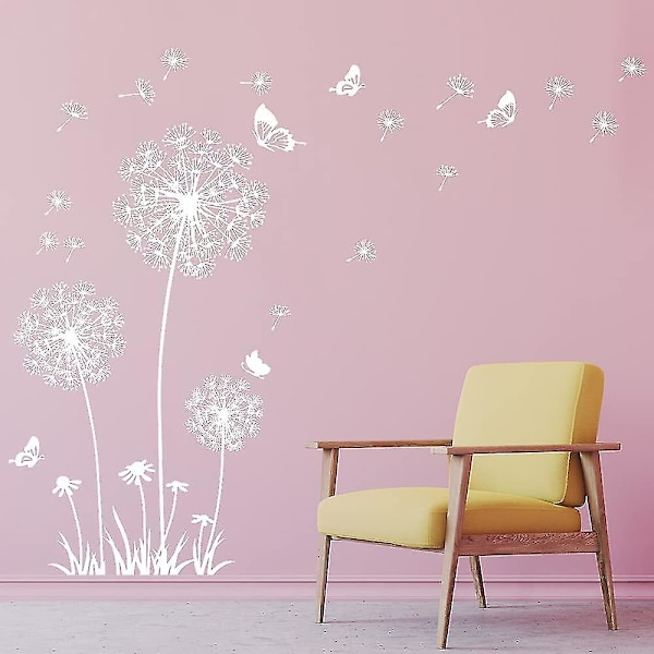 Maskros Väggdekaler Blomväggdekaler Fjärilar Flygande