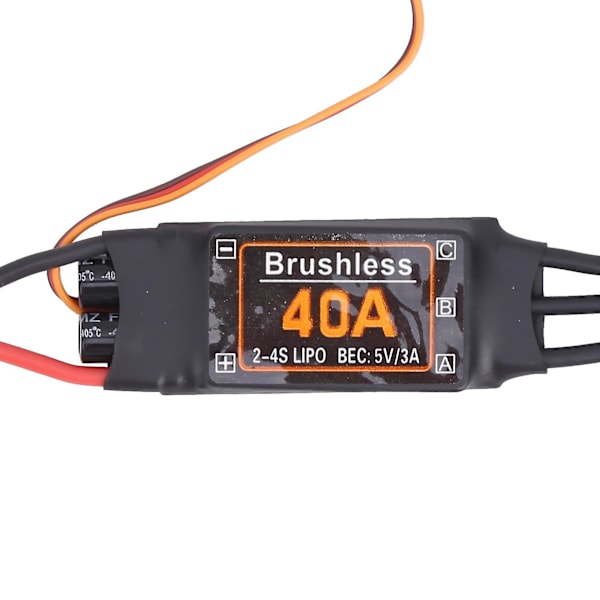 40A borstlös ESC-hastighetsregulator med 5V/3A BEC-utgång för RC-drönare och flygplan