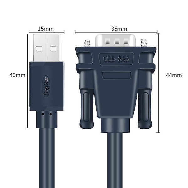 Usb til Rs232 seriell adapter 1,2 m usb til seriell konverter Db9 9 pin port Rs232 kabel kompatibel med pad, seriemodem, ruter, gps, fastvareoppdatering